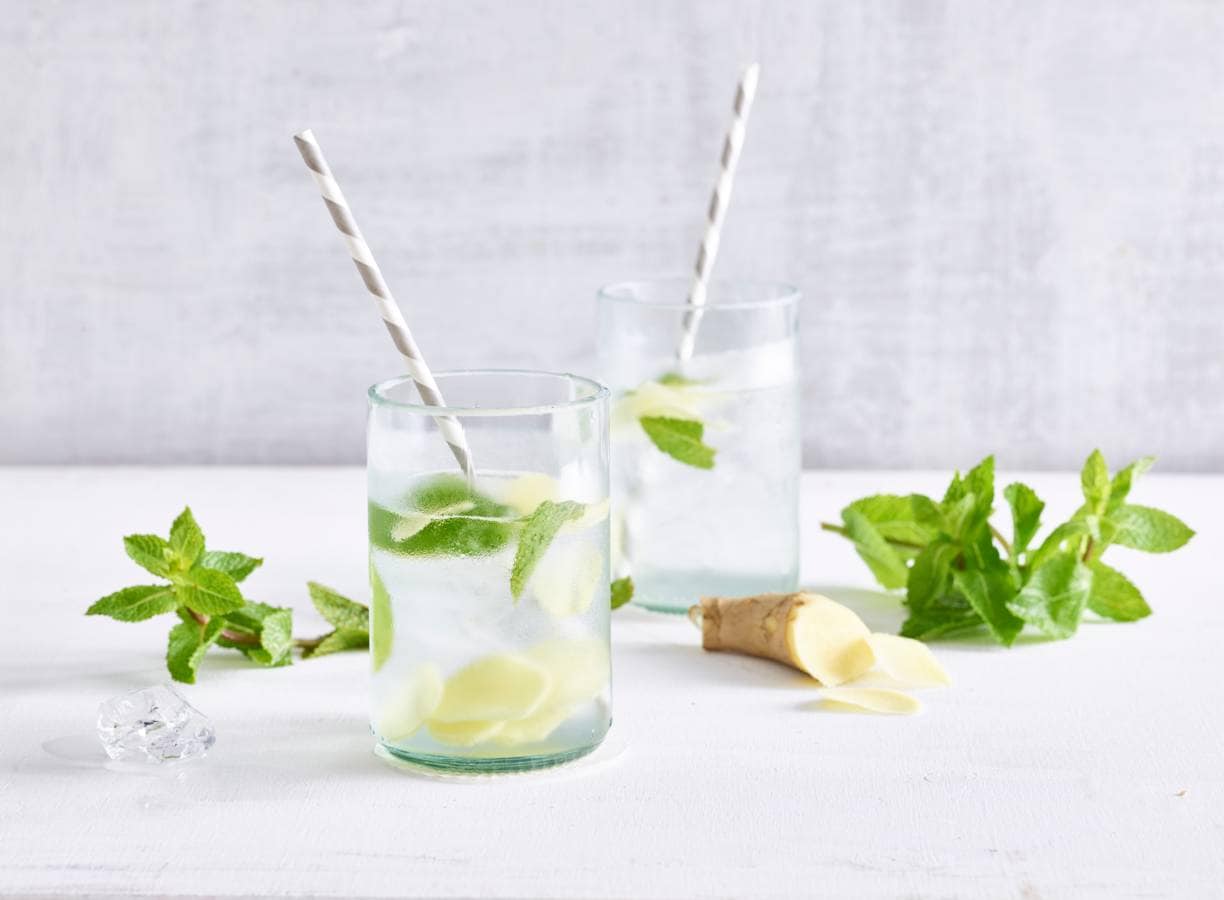 Homemade citroen-gemberlimonade
