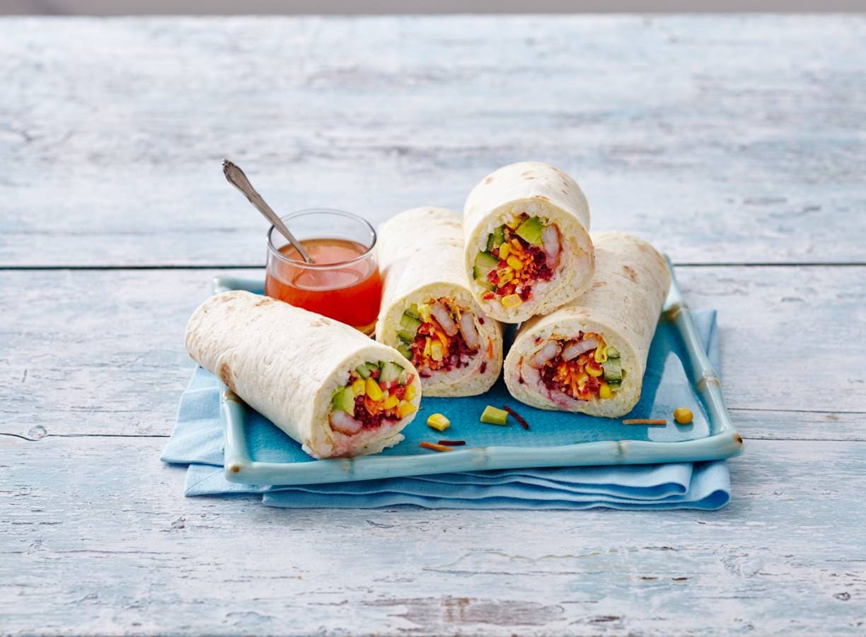 Sushi burrito met garnalen