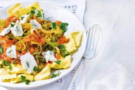 Ravioli met gorgonzolasaus