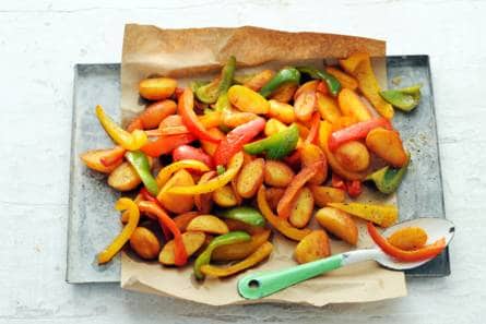 Aardappelen en paprika uit de oven