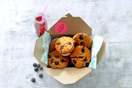 Havermoutmuffins met blauwe bessen