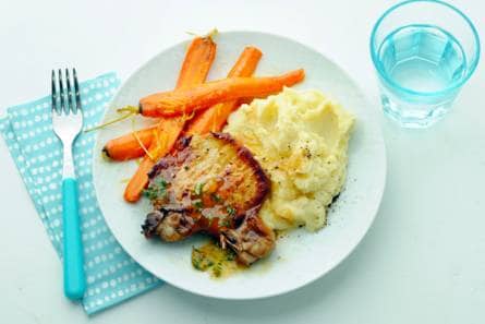 Karbonade met citroenworteltjes en aardappelpuree
