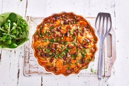 Quiche met kip & groente