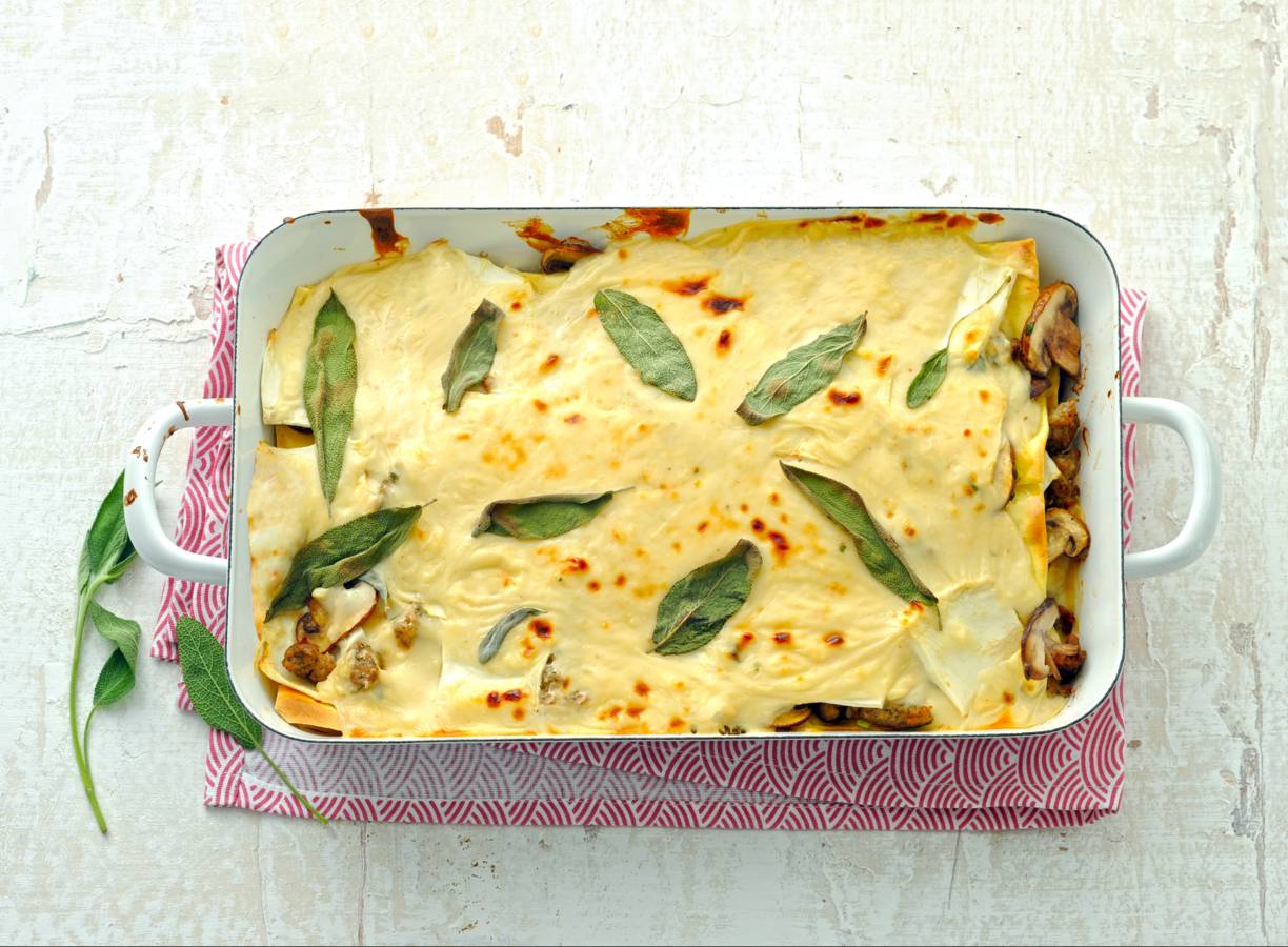 Lasagne met paddenstoelen