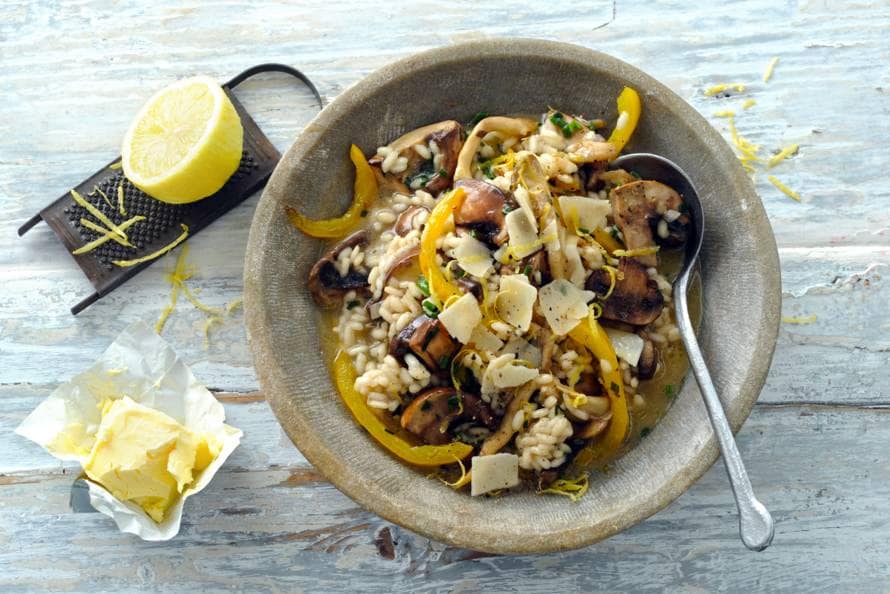 Paddenstoelenrisotto met paprika