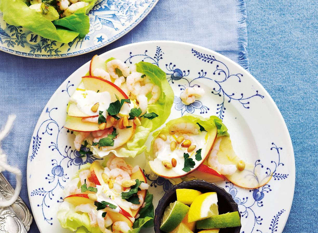 IJsgarnalencocktail met appel