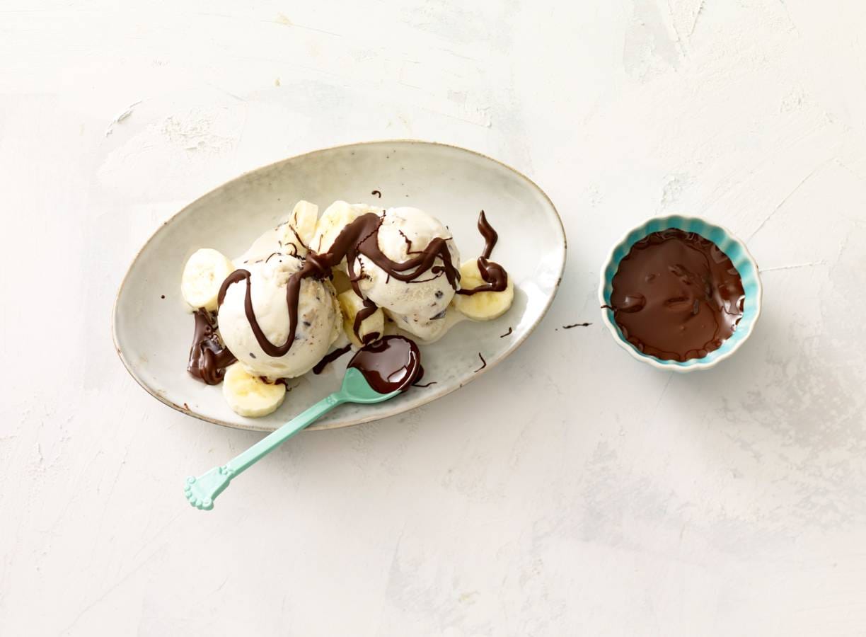 Ben & Jerry’s met banaan en chocoladesaus