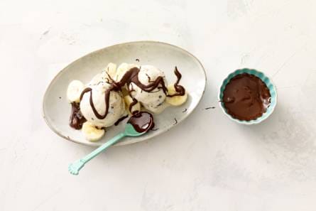 Ben & Jerry’s met banaan en chocoladesaus
