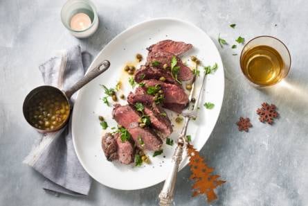 Struisvogelfilet met boter-kappertjessaus