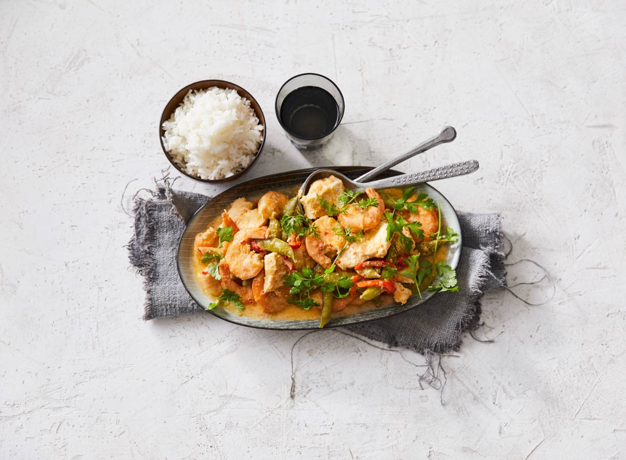 Viscurry met zelfgemaakte boemboe