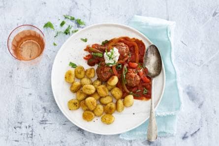 Gnocchi met Italiaanse ricotta-gehaktballetjes