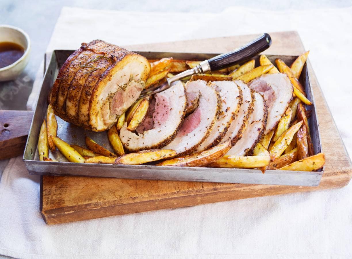 Porchetta met ovenaardappelen