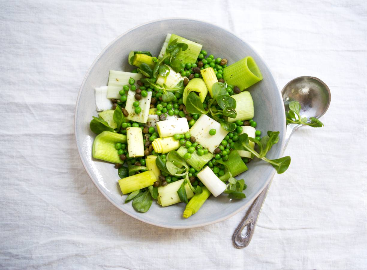 Prei-tuinerwtensalade