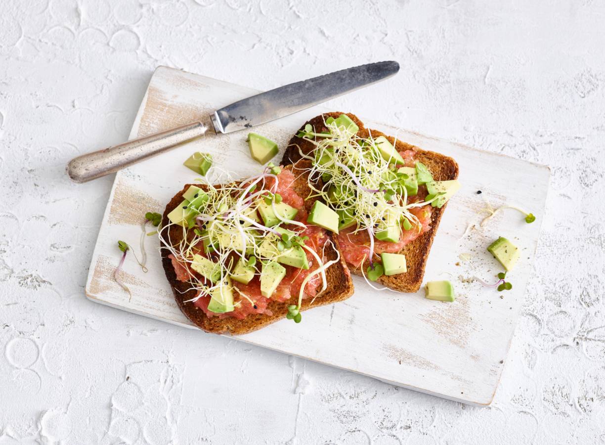 Volkorentoast met avocado