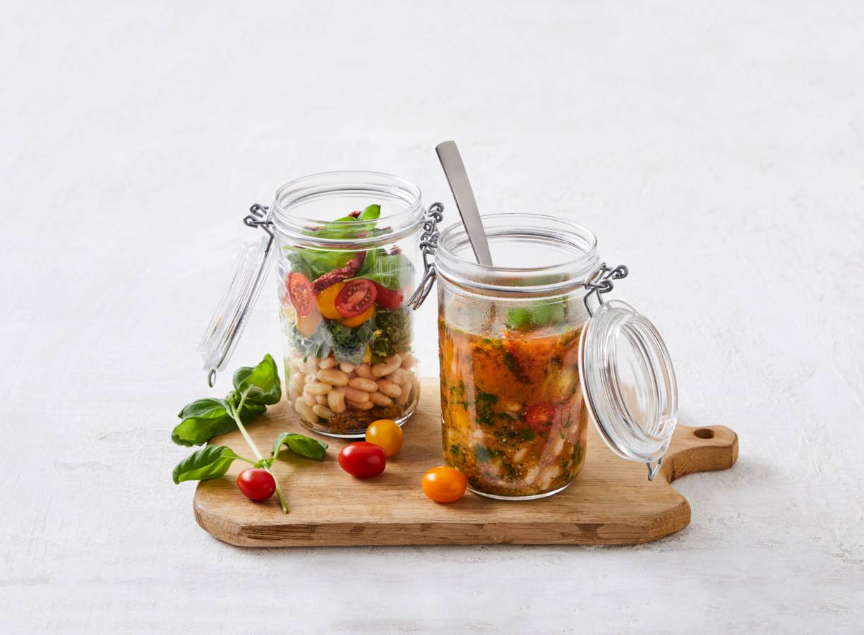 Tomatensoep in een weckpot