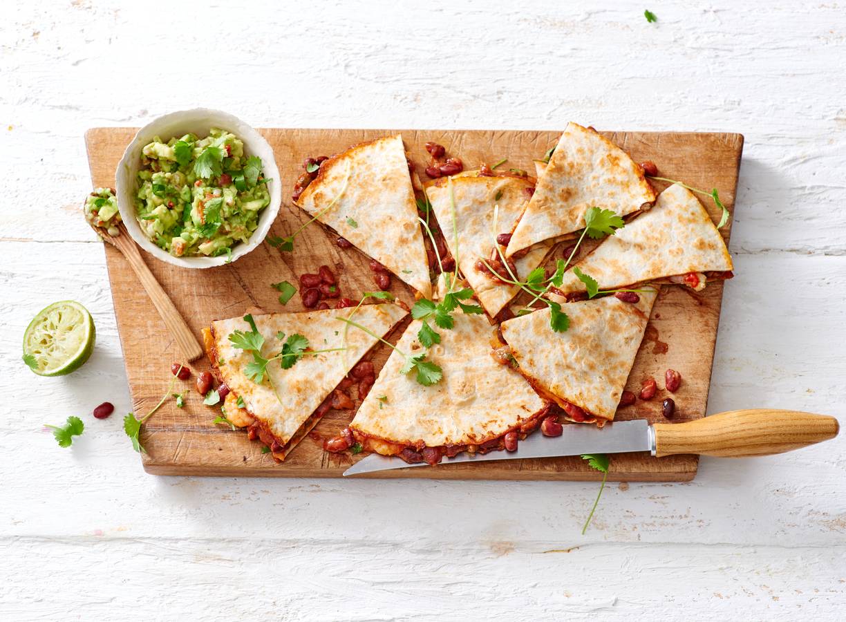 Quesadilla’s met garnalen en guacamole