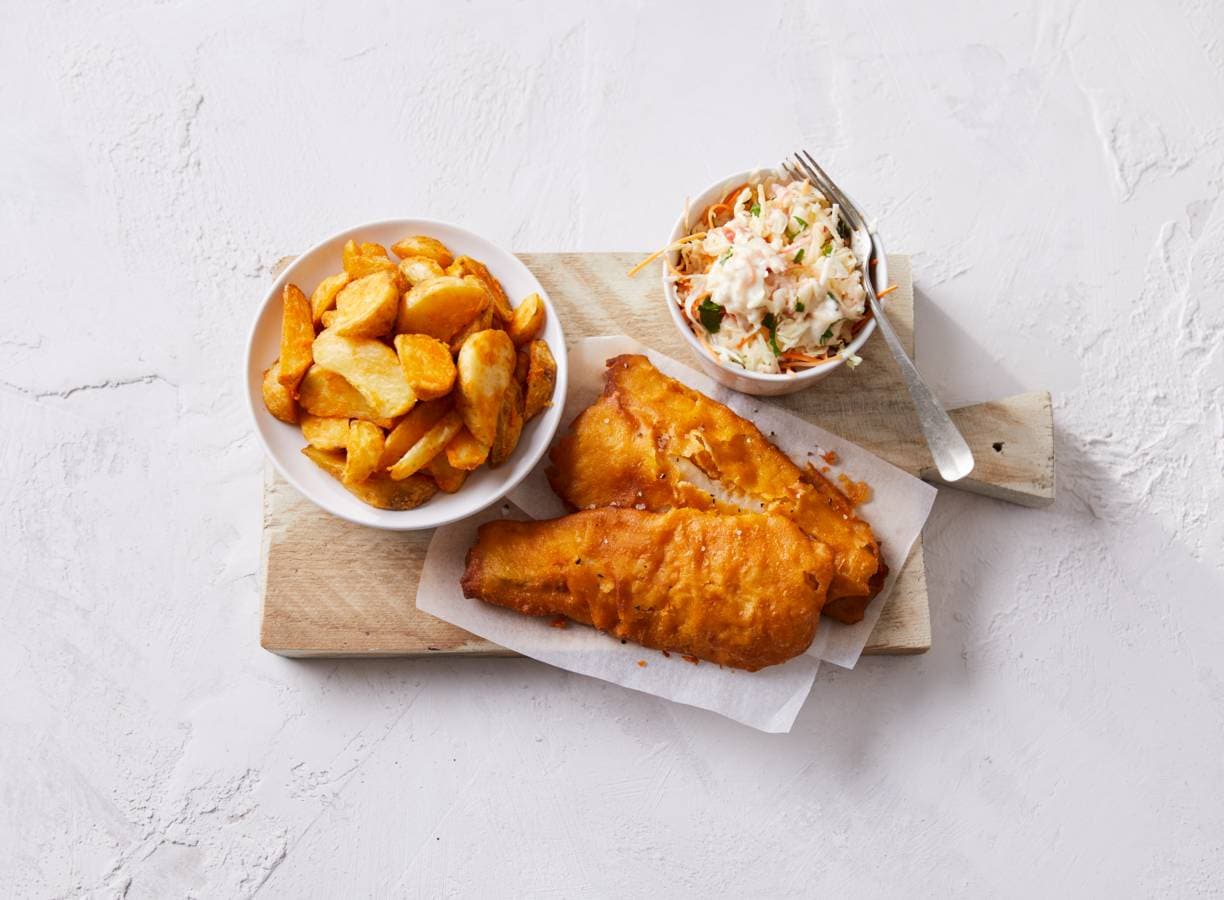 Fish & chips met spitskoolsla