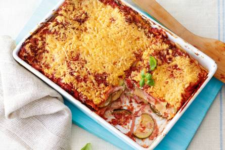 Verse lasagne met courgette en romige mozzarella