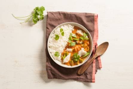 Thaise viscurry met snijbonen en rijst