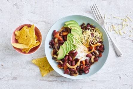Chili sin carne met avocado