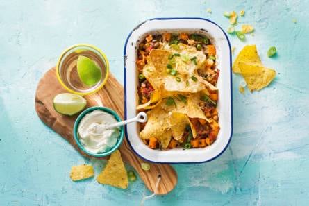 Nachoschotel met bonenmix