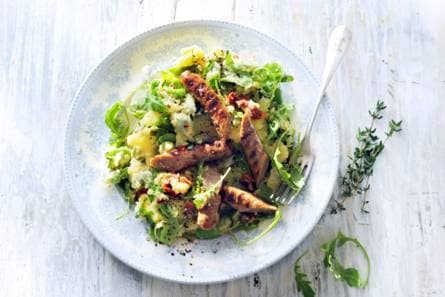 Rucola-tuinboonstamppot met runderchipolata