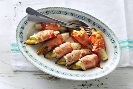 Witlof met geitenkaas en ham