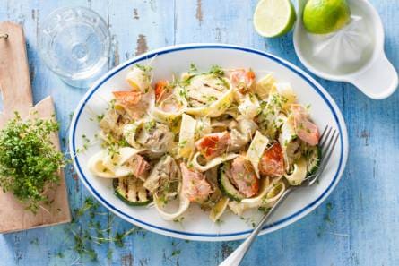 Papardelle met artisjok en warmgerookte zalm