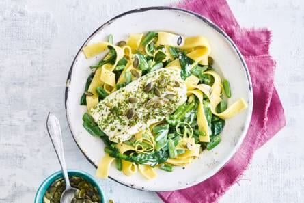 Gekruide kabeljauw en verse pappardelle