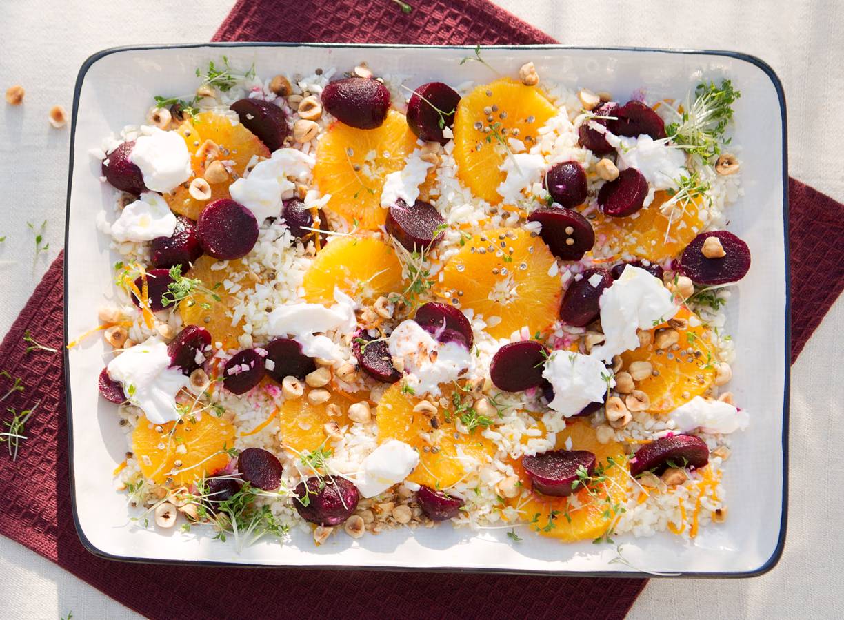 Friszoete sinaasappel-bietsalade