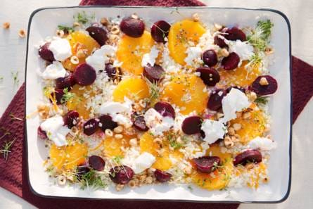 Friszoete sinaasappel-bietsalade
