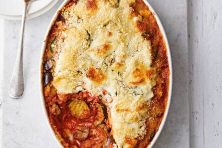 Snelle parmigiana met gegrilde groenten