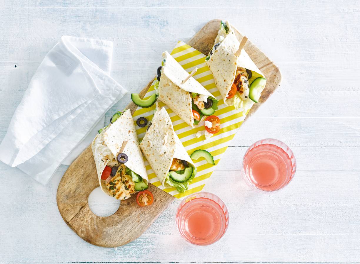 Griekse tortilla's met kip