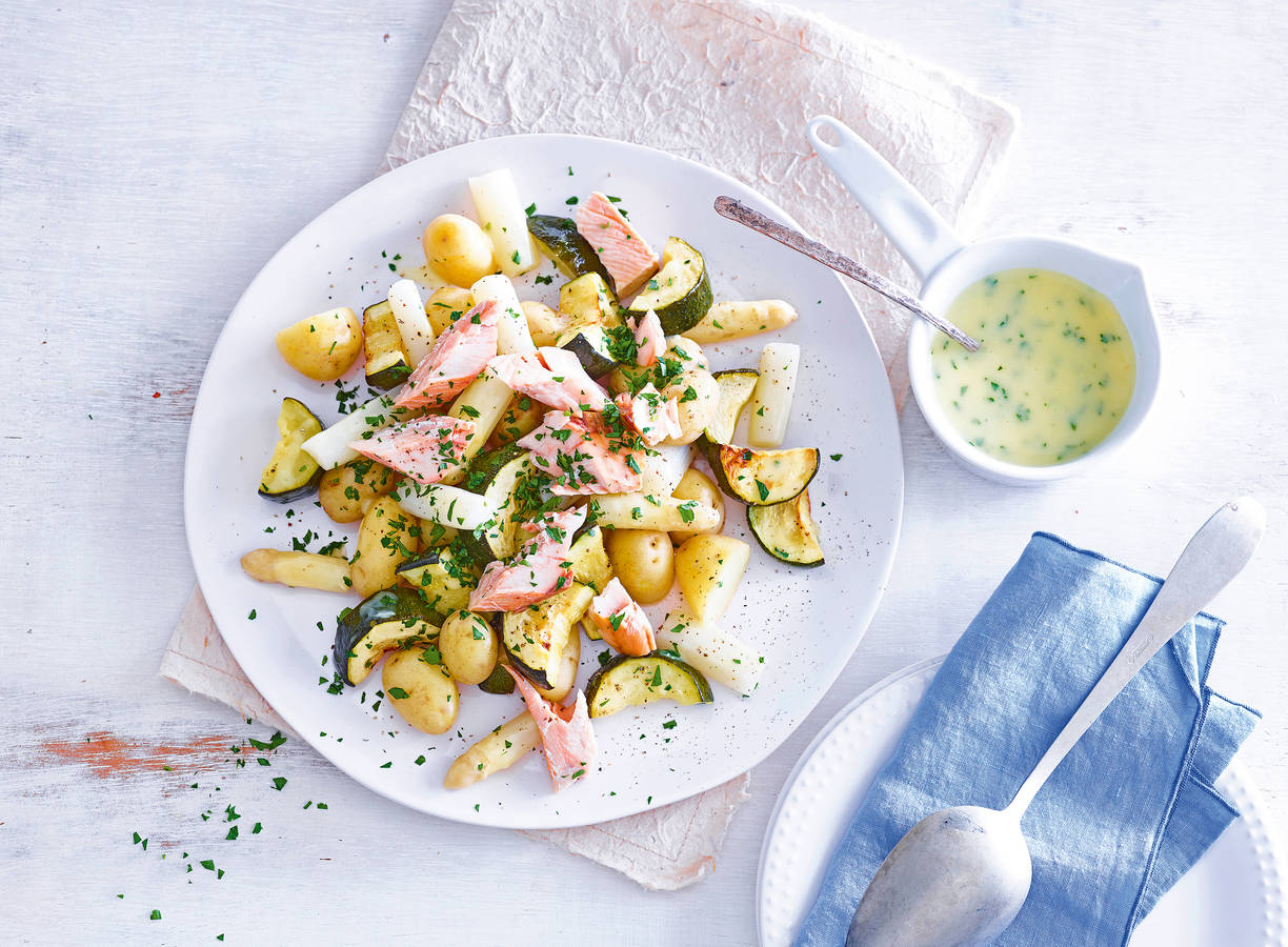 Maaltijdsalade met asperges