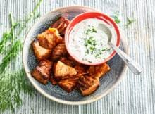 Deze keer geen kipnuggets, maar zalmnuggets. Van de barbecue nog wel!