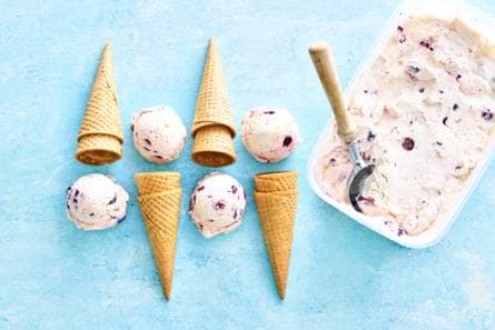 Blueberry-lemon frozen yoghurt