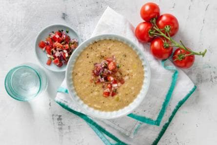 Courgettesoep met prei & tomatensalsa