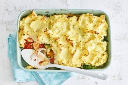 Oven­scho­tel met ka­bel­jauw en krui­den­pu­ree
