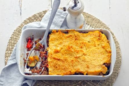 Ovenschotel met zoete-aardappelpuree
