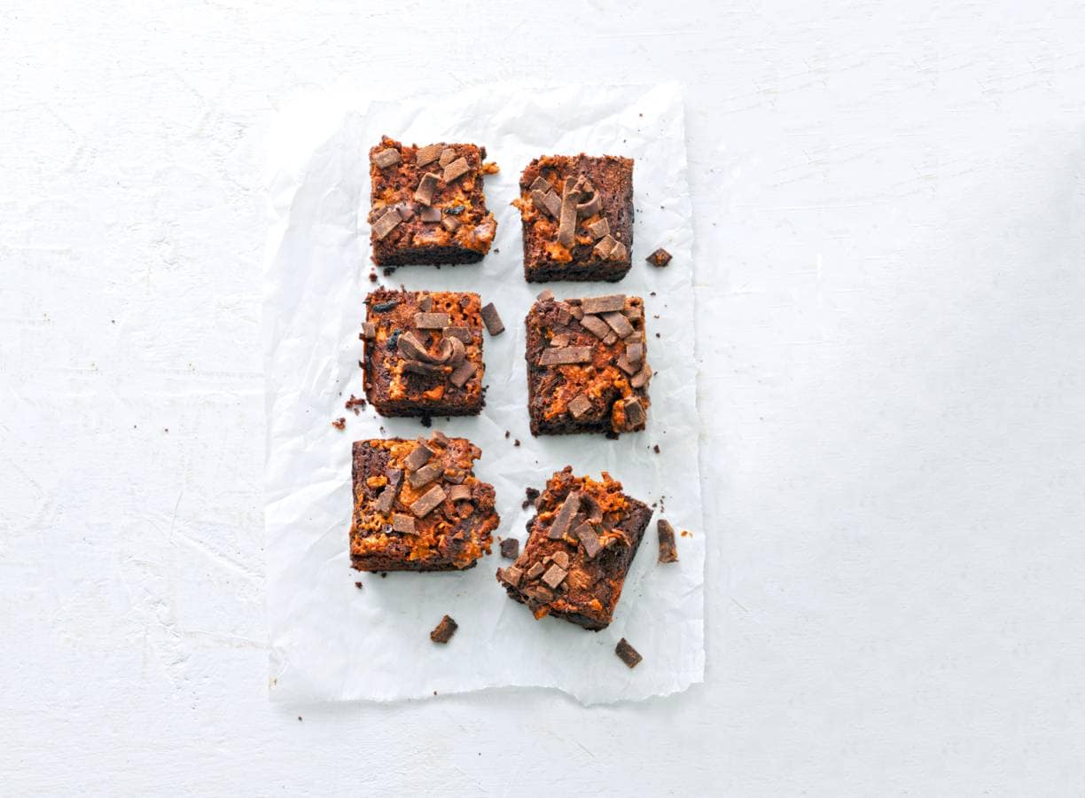 Chocolade-pindakaasbrownies