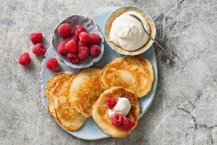 Limoenpannenkoekjes met frambozen