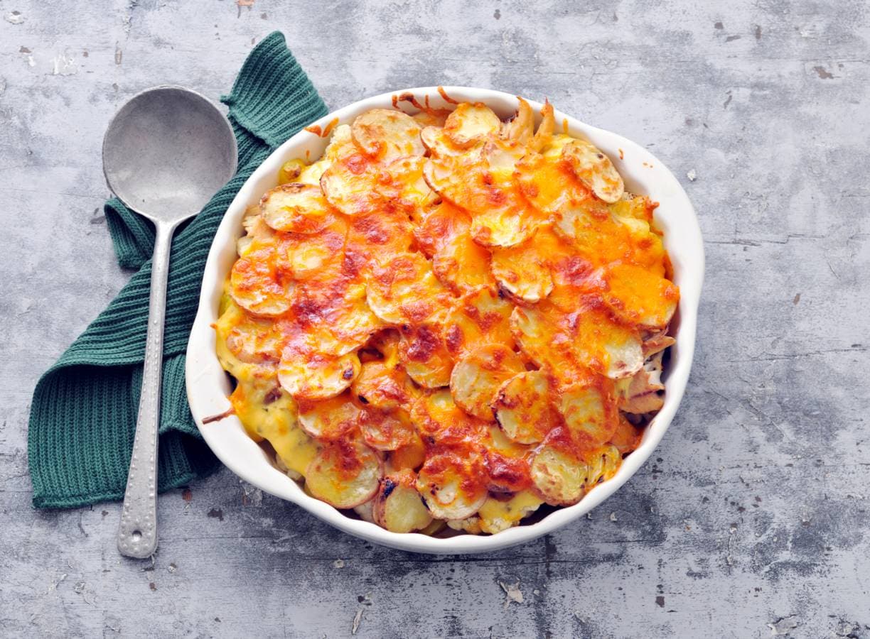 Bloemkoolgratin met makreel