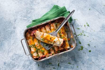 Enchilada's met kidneybonenchili