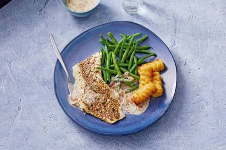 Kabeljauw met mosterdsaus