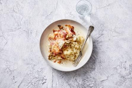 Mosterdpuree met witlof uit de oven