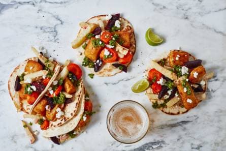Gordita's met gegrilde groente & kibbeling
