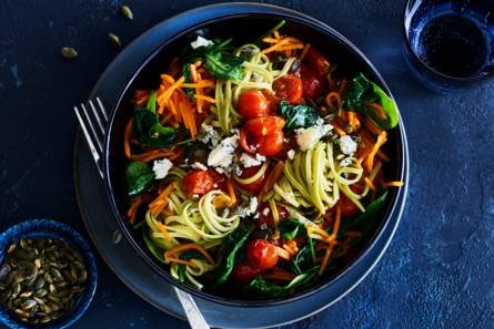 Pasta met blauwe kaas & pompoenpitten