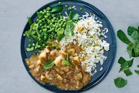 Runderragout met notenrijst