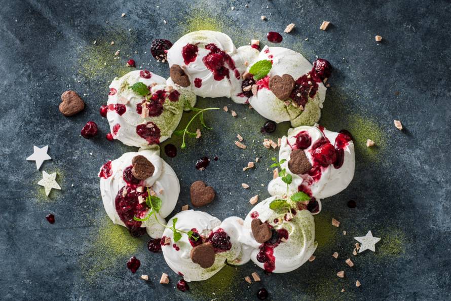 Vegan meringue kerstkrans recept Allerhande Albert Heijn België