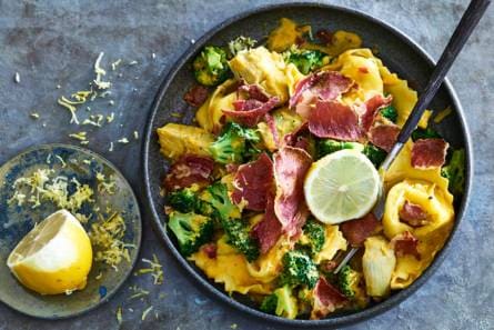 Tortelloni met artisjok en parmaham